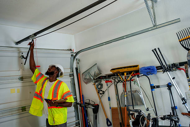 Professional Garage Door Panel Replacement technician working in Raleigh, NC
